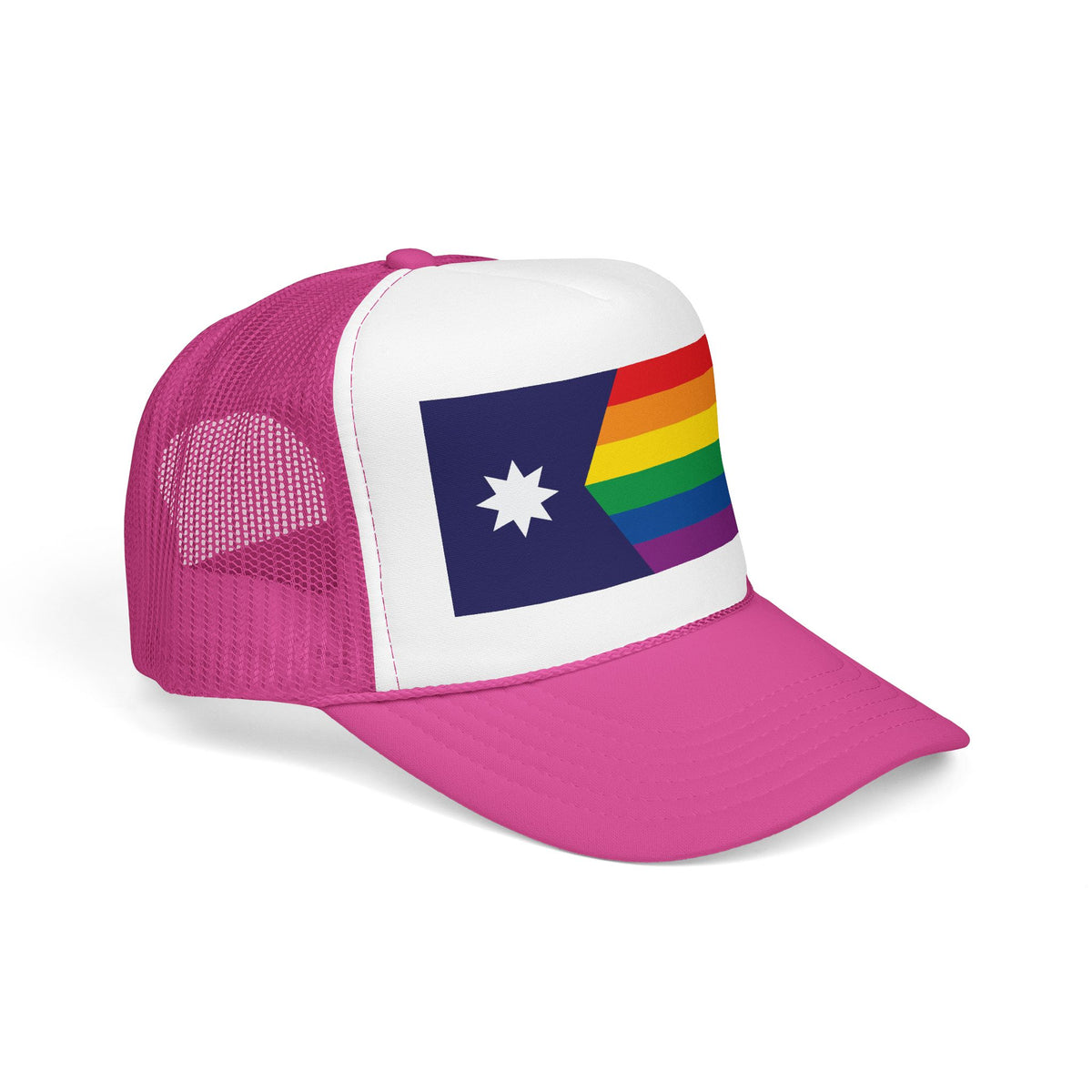Minnesota Rainbow Pride Flag "UNITED" Printed Foam Trucker Hat, Several Color Options
