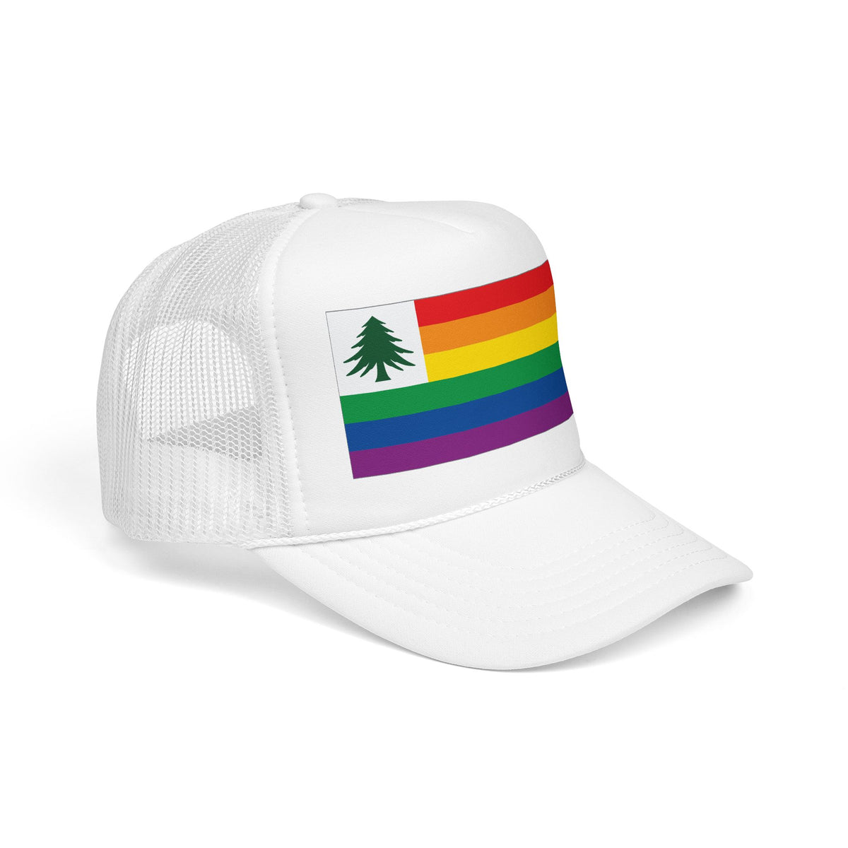 New England Rainbow Pride Flag "UNITED" Printed Foam Trucker Hat, Several Color Options