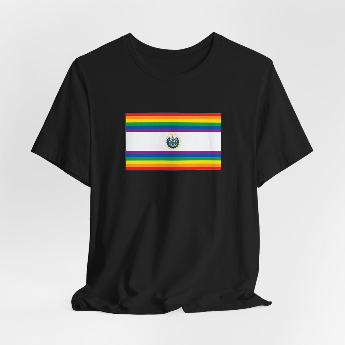 El Salvador Rainbow Pride Flag T-shirt, Several Color Options