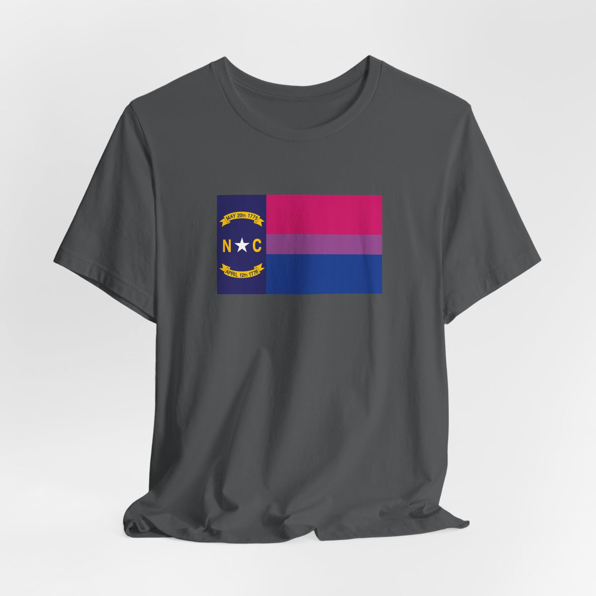 North Carolina Bisexual Pride Flag T-shirt, Several Color Options
