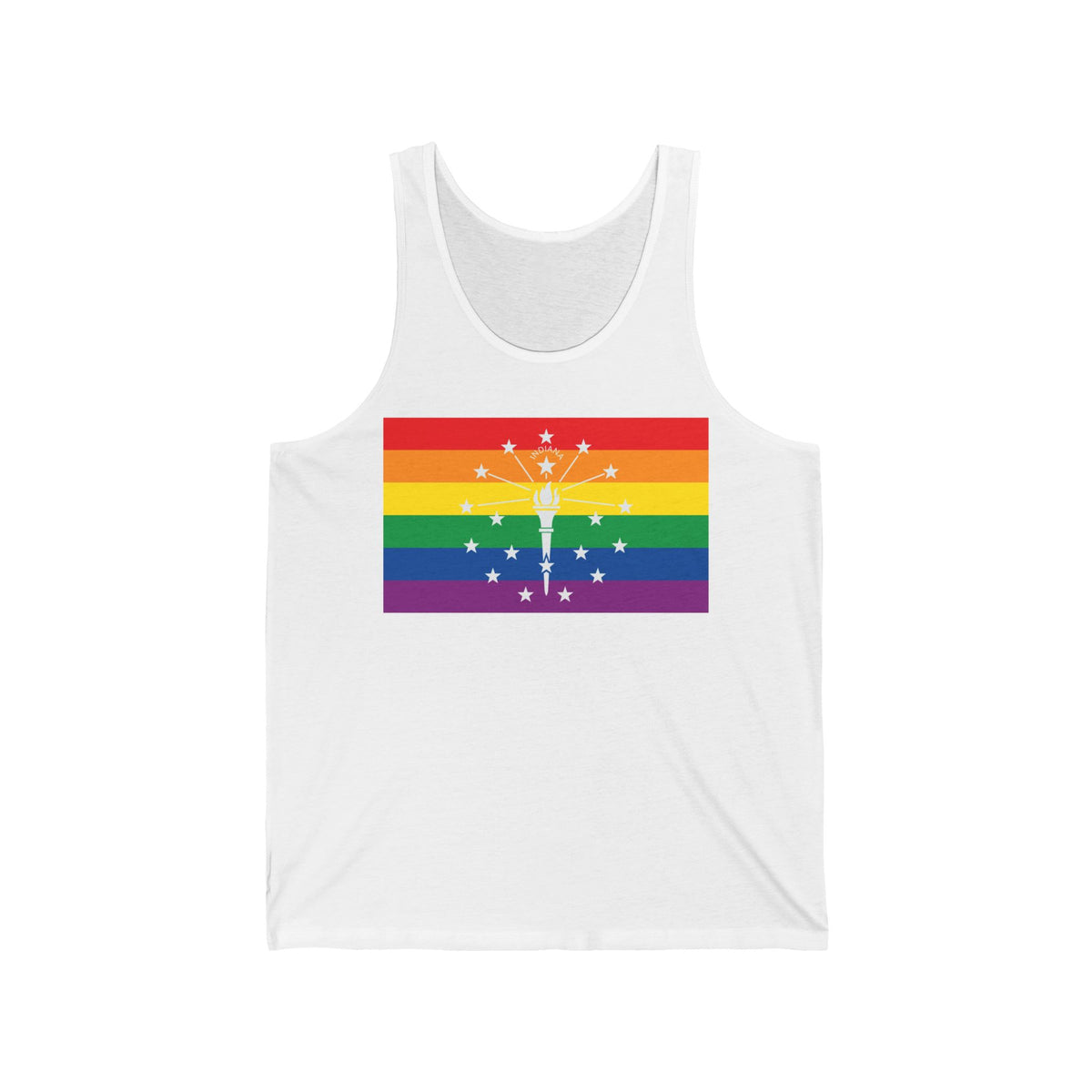 Indiana Rainbow Pride Flag Jersey Tank