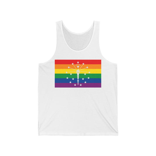 Indiana Rainbow Pride Flag Jersey Tank
