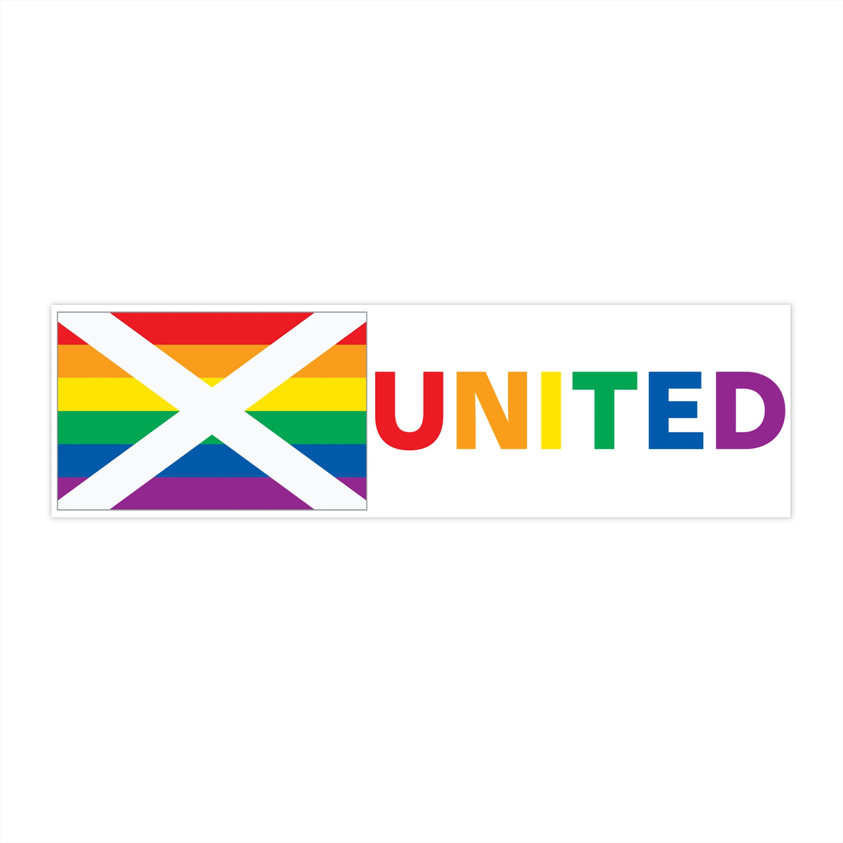 Alabama Rainbow Pride Flag "UNITED" Bumper Sticker
