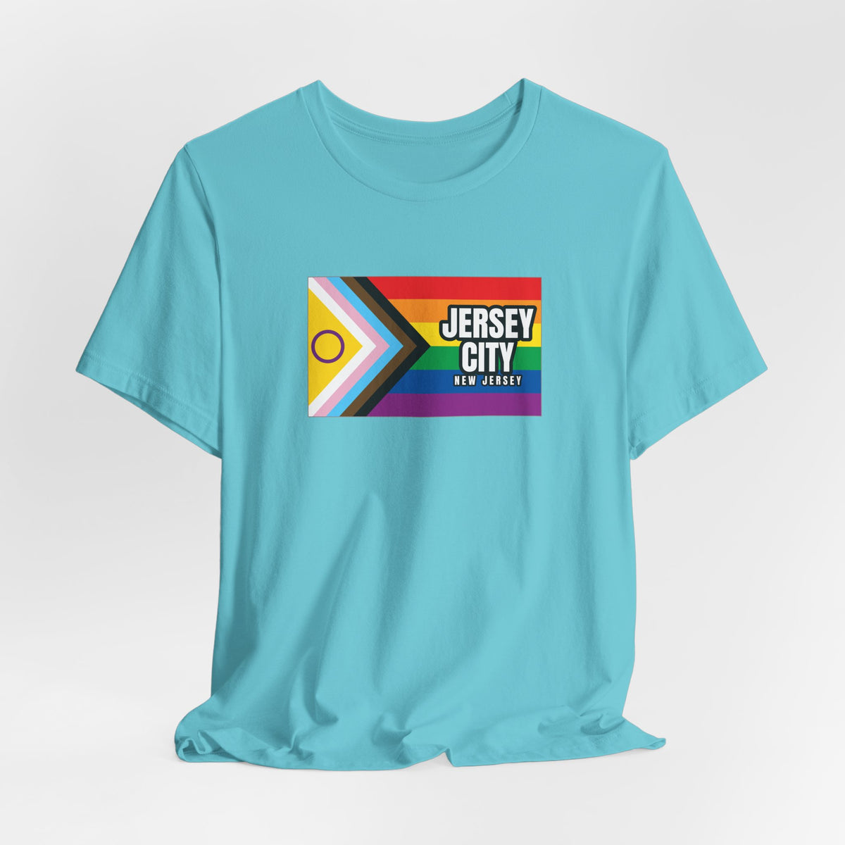 Jersey City, New Jersey Rainbowland Exclusive Pride Flag T-shirt, Several Color Options