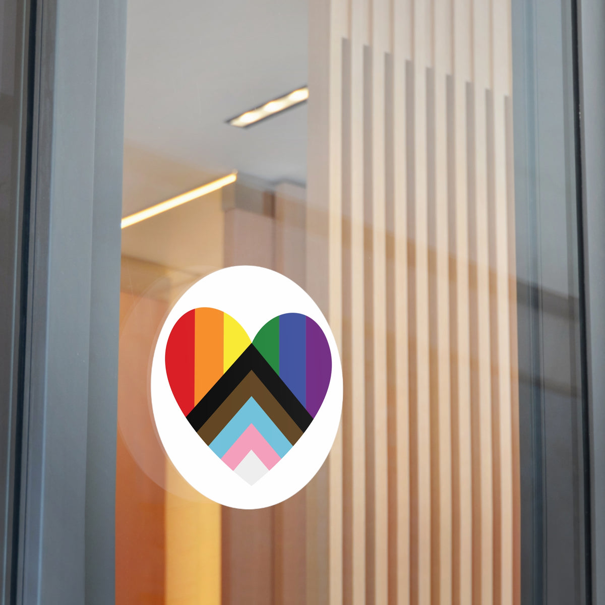 Progress Rainbow Pride Heart Flag Vinyl Sticker
