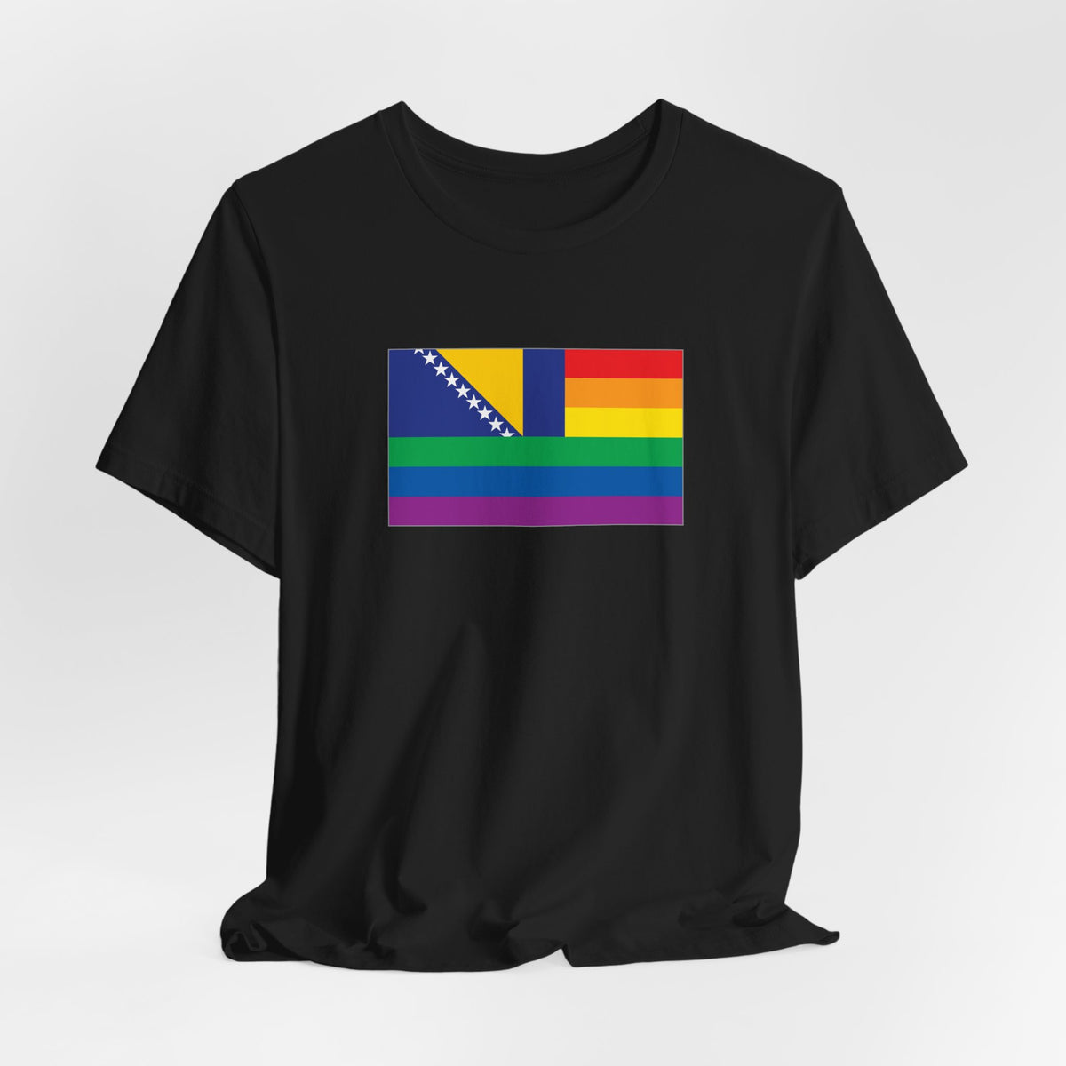 Bosnia and Herzegovina Rainbow Pride Flag T-shirt, Several Color Options