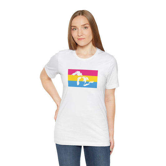 Great Lakes Region Pansexual Pride Flag T-shirt, Several Color Options