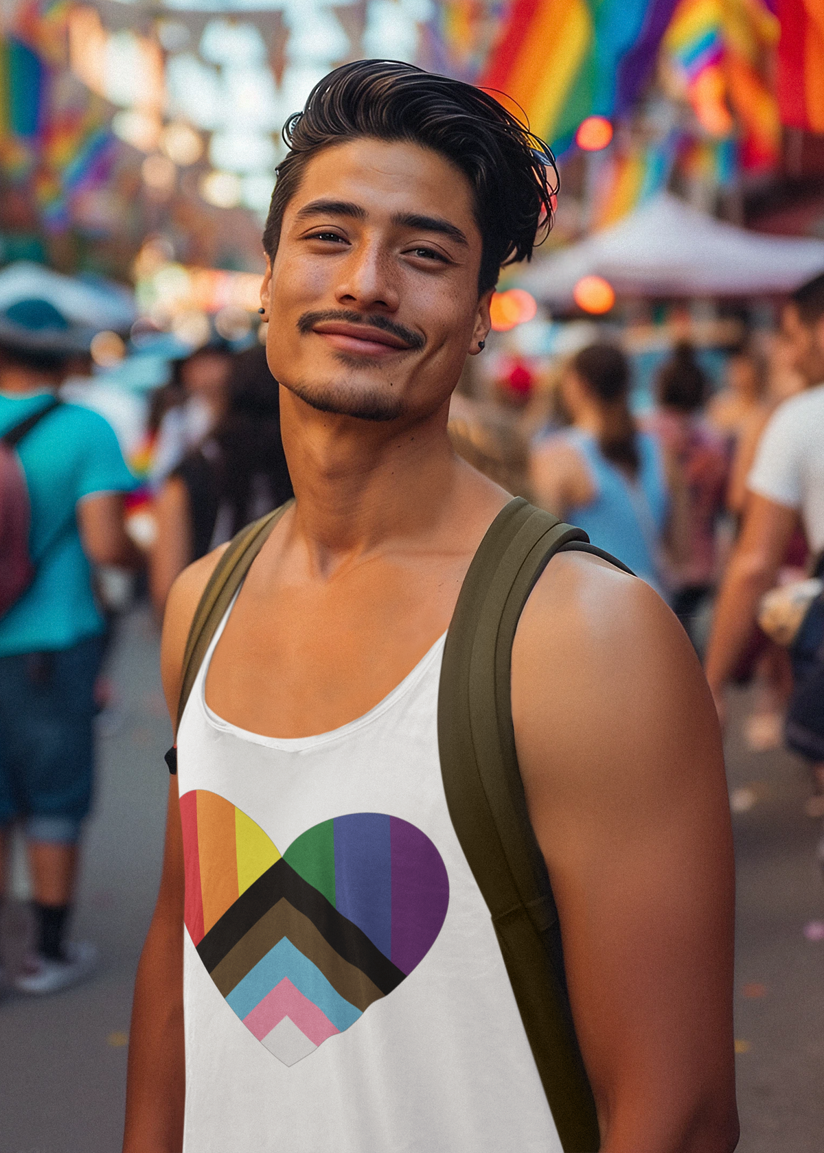 Progress Pride Heart Tank Top — Inclusive Pride & Visibility Statement