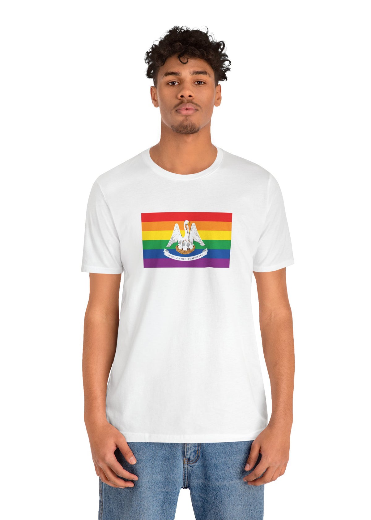 Louisiana Rainbow Pride Flag T-shirt, Several Color Options