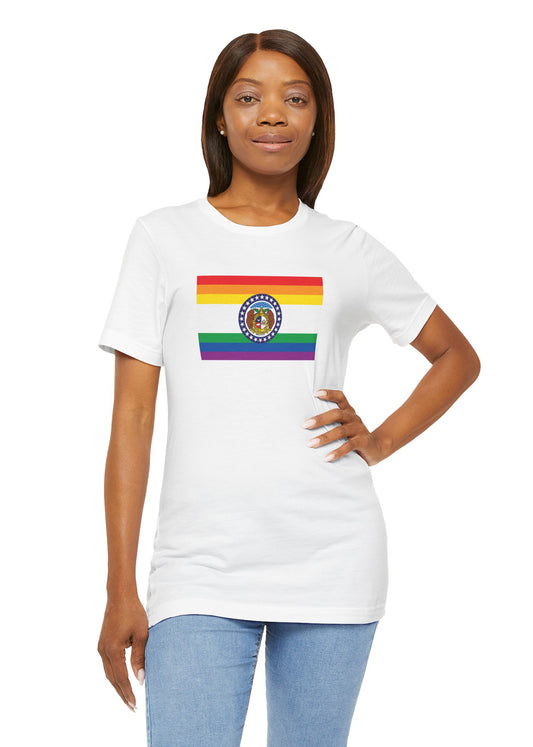 Missouri Rainbow Pride Flag T-shirt, Several Color Options