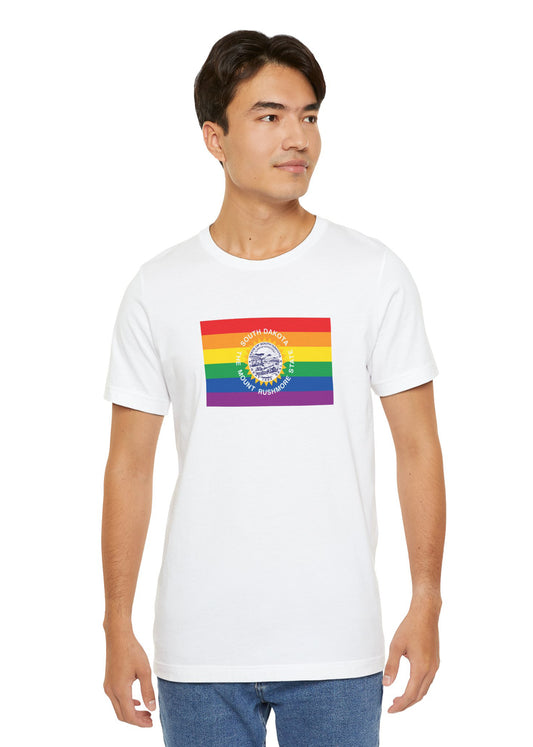 South Dakota Rainbow Pride Flag T-shirt, Several Color Options