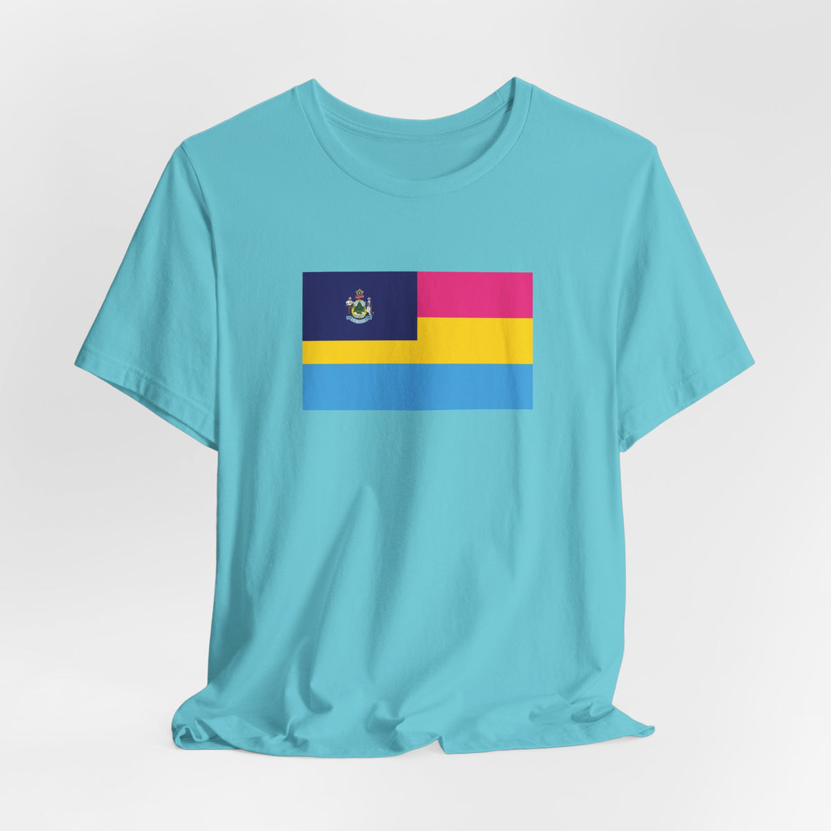Maine Pansexual Pride Flag T-shirt, Several Color Options