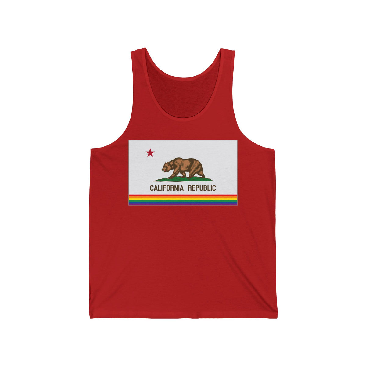 California Rainbow Pride Flag Jersey Tank
