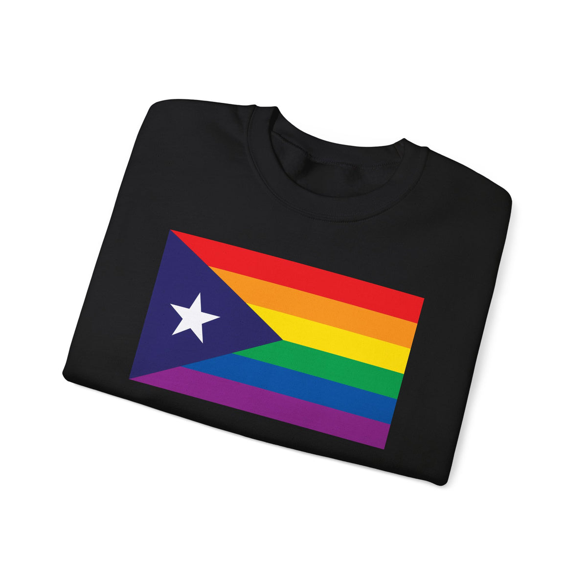 Puerto Rico Rainbow Pride Flag Unisex Crewneck Sweatshirt, White, Black or Light Pink