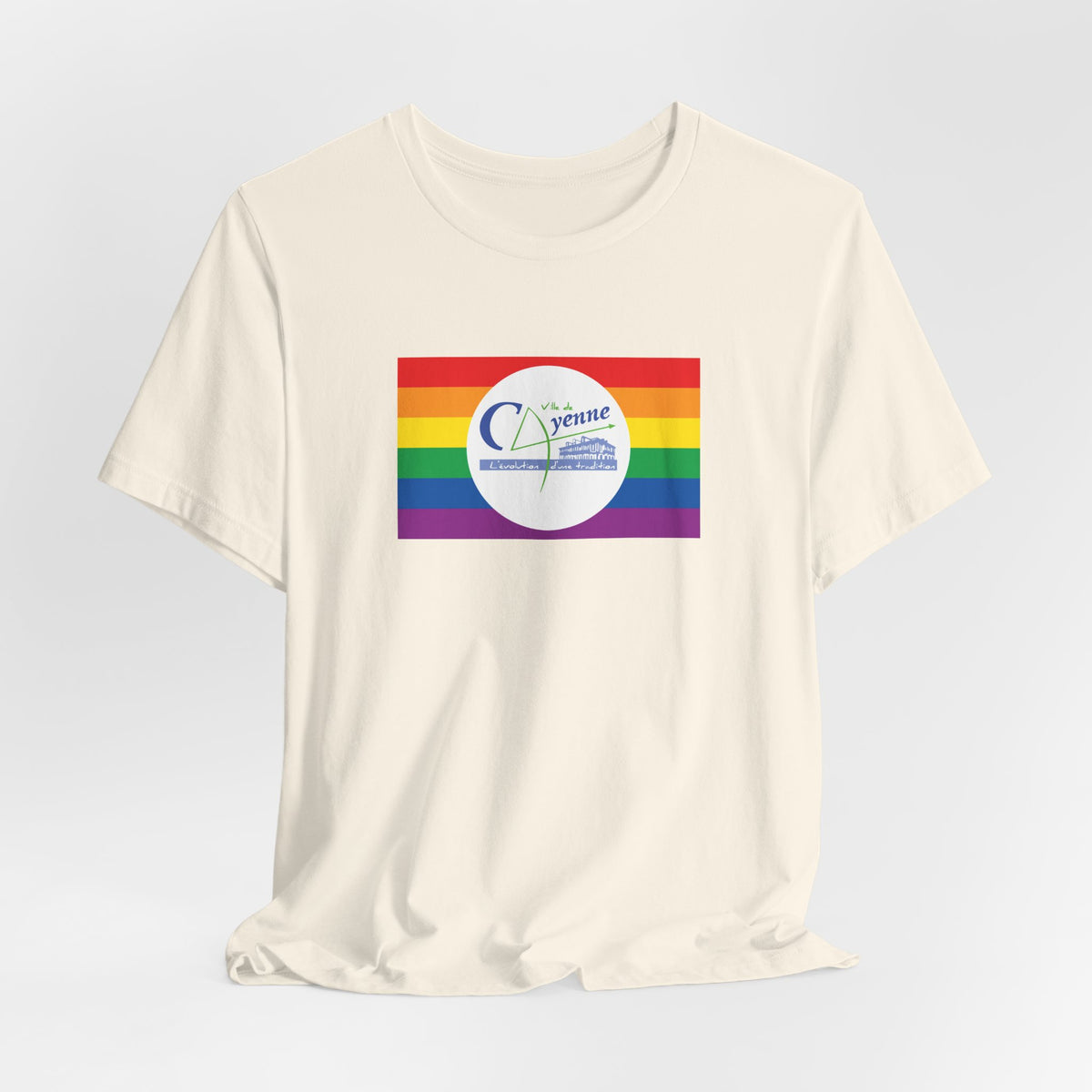 Cayenne, French Guiana Rainbow Pride Flag T-shirt, Several Color Options