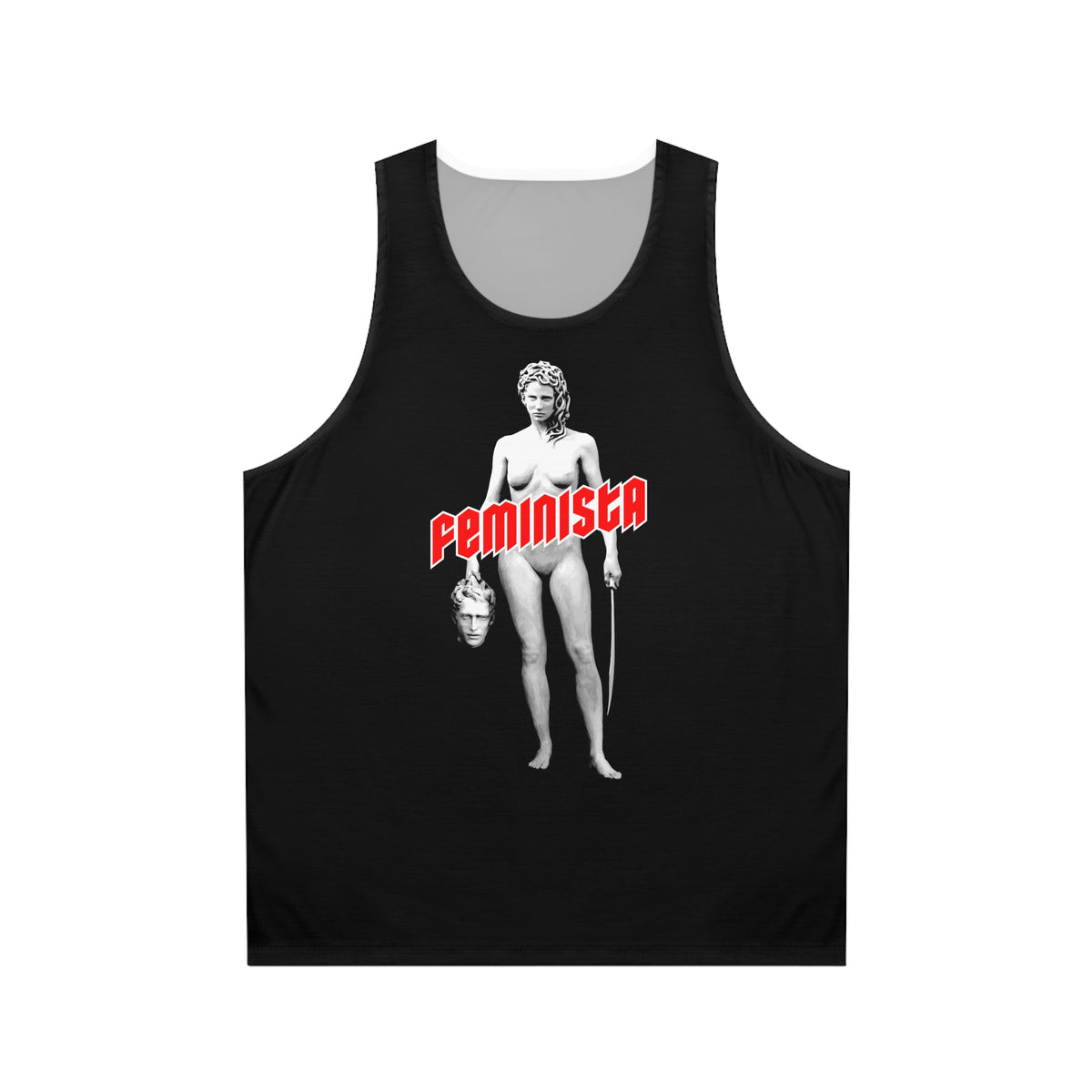 FEMINISTA Tank Top - Red Deco on Black