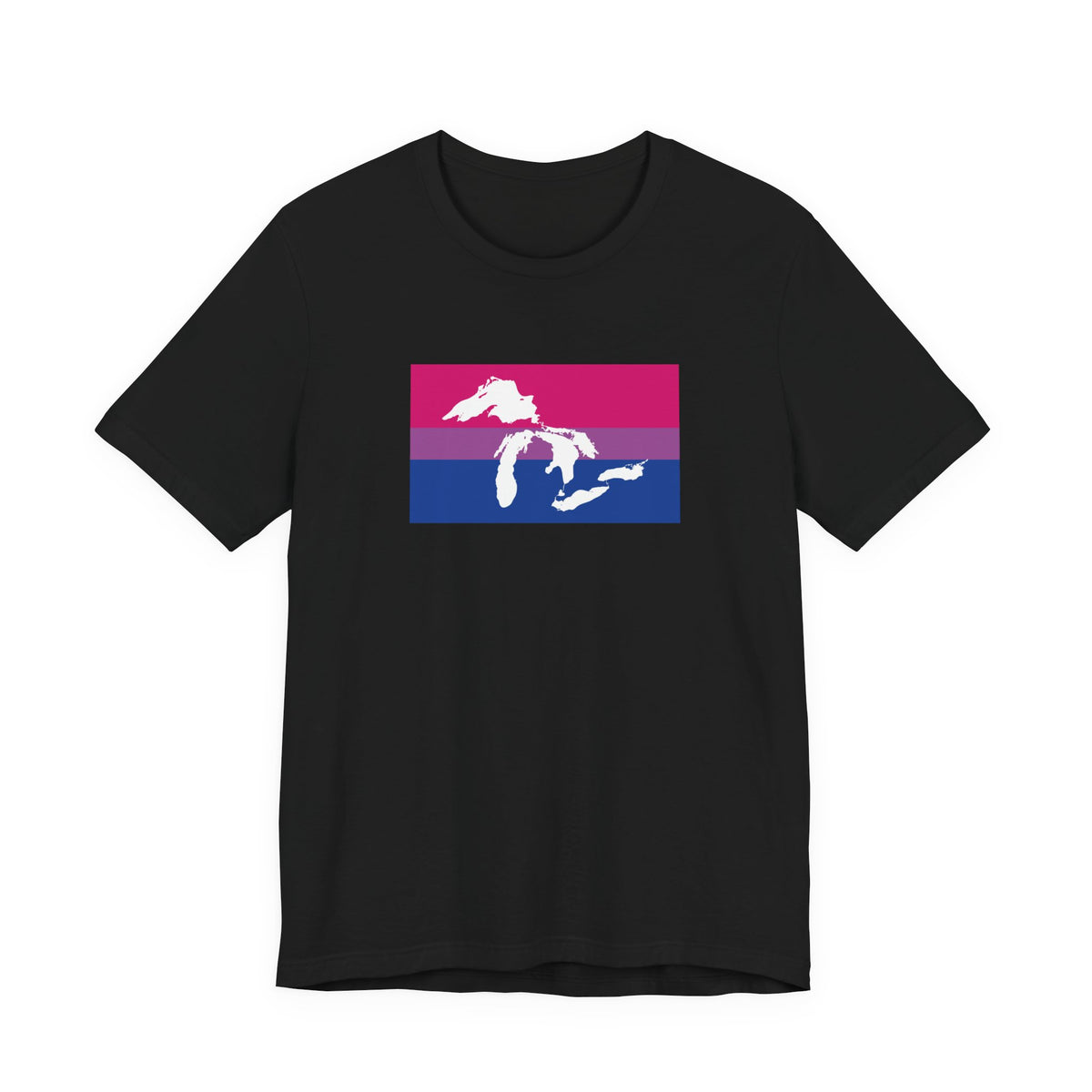 Great Lakes Region Bisexual Pride Flag T-shirt, Several Color Options