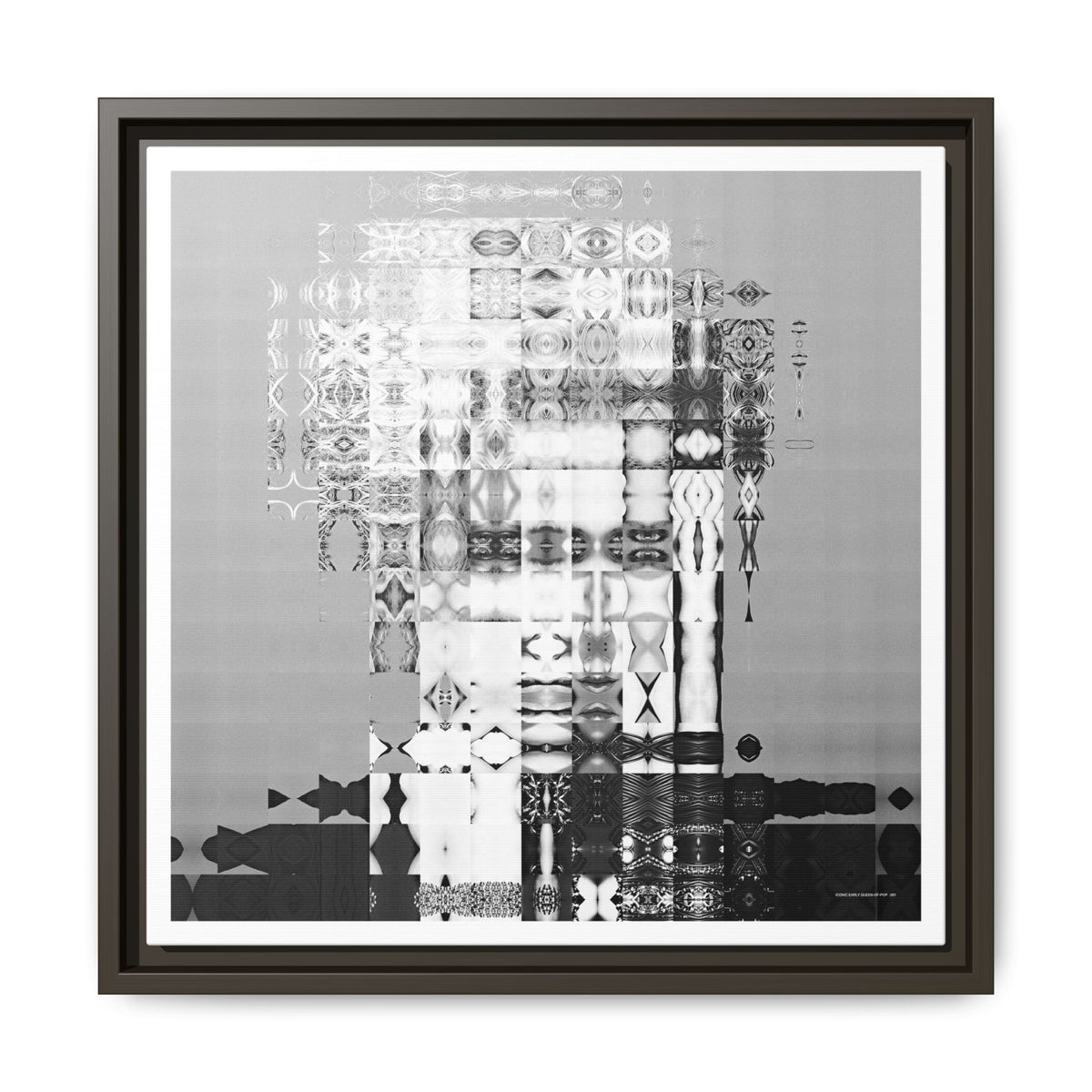 Iconic Early Queen-of-Pop Abstract Portrait Collage Art, Matte Canvas, Framed (Multi-color options)