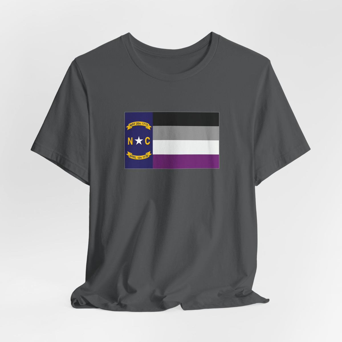 North Carolina Asexual Pride Flag T-shirt, Several Color Options