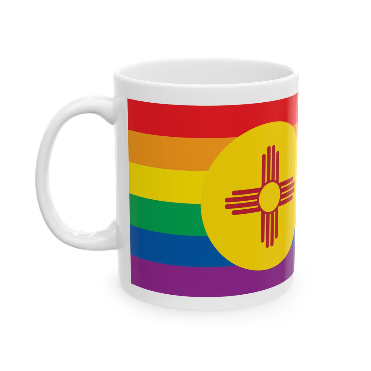 New Mexico Rainbow Pride Flag "UNITED" Ceramic Mug