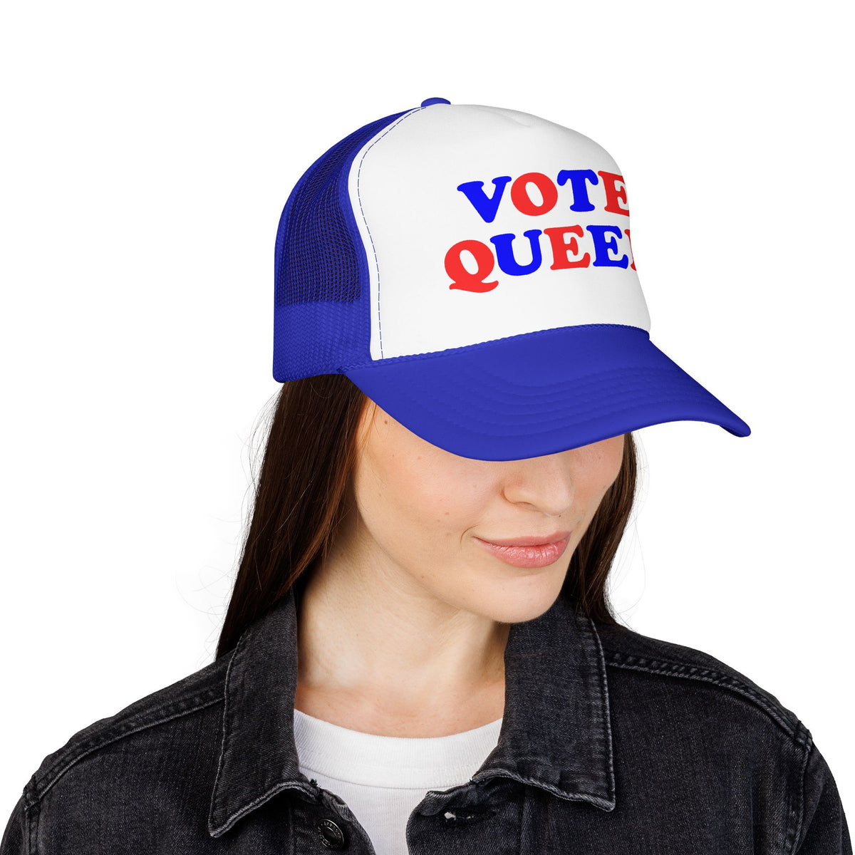 VOTE QUEER Trucker Cap, Queer Visibility & Voter Action Statement Hat