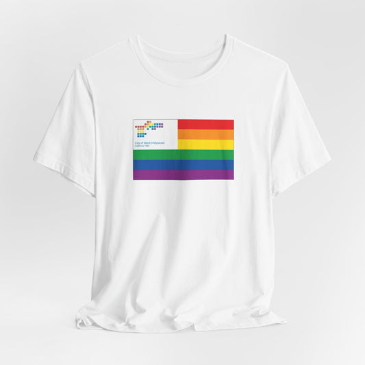 West Hollywood, California Rainbow Pride Flag T-shirt, Several Color Options