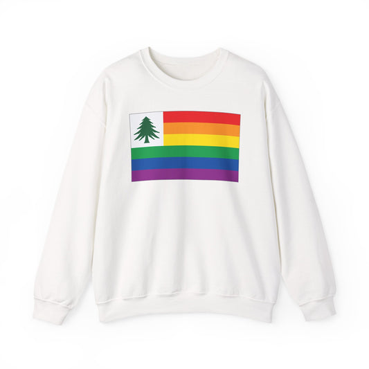 New England Rainbow Pride Flag Unisex Crewneck Sweatshirt, White, Black or Light Pink