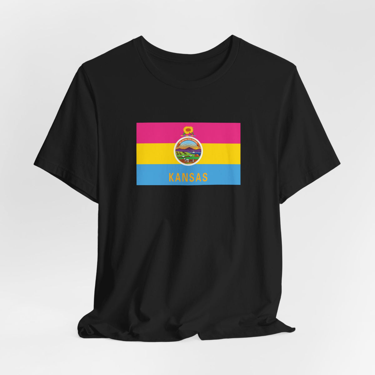 Kansas Pansexual Pride Flag T-shirt, Several Color Options