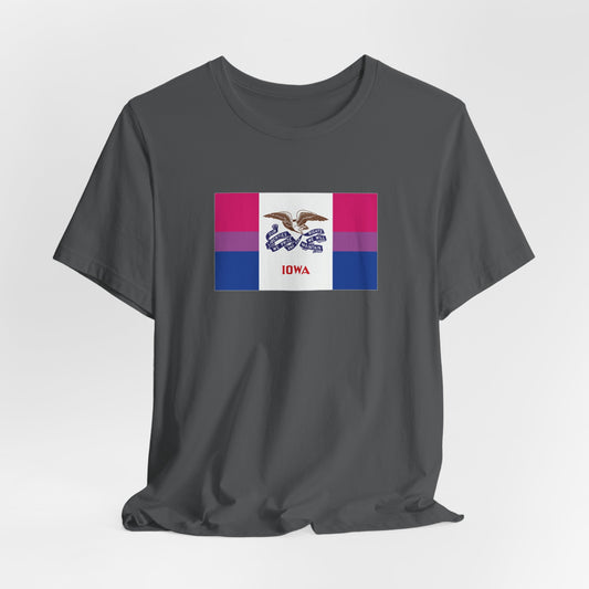 Iowa Bisexual Pride Flag T-shirt, Several Color Options