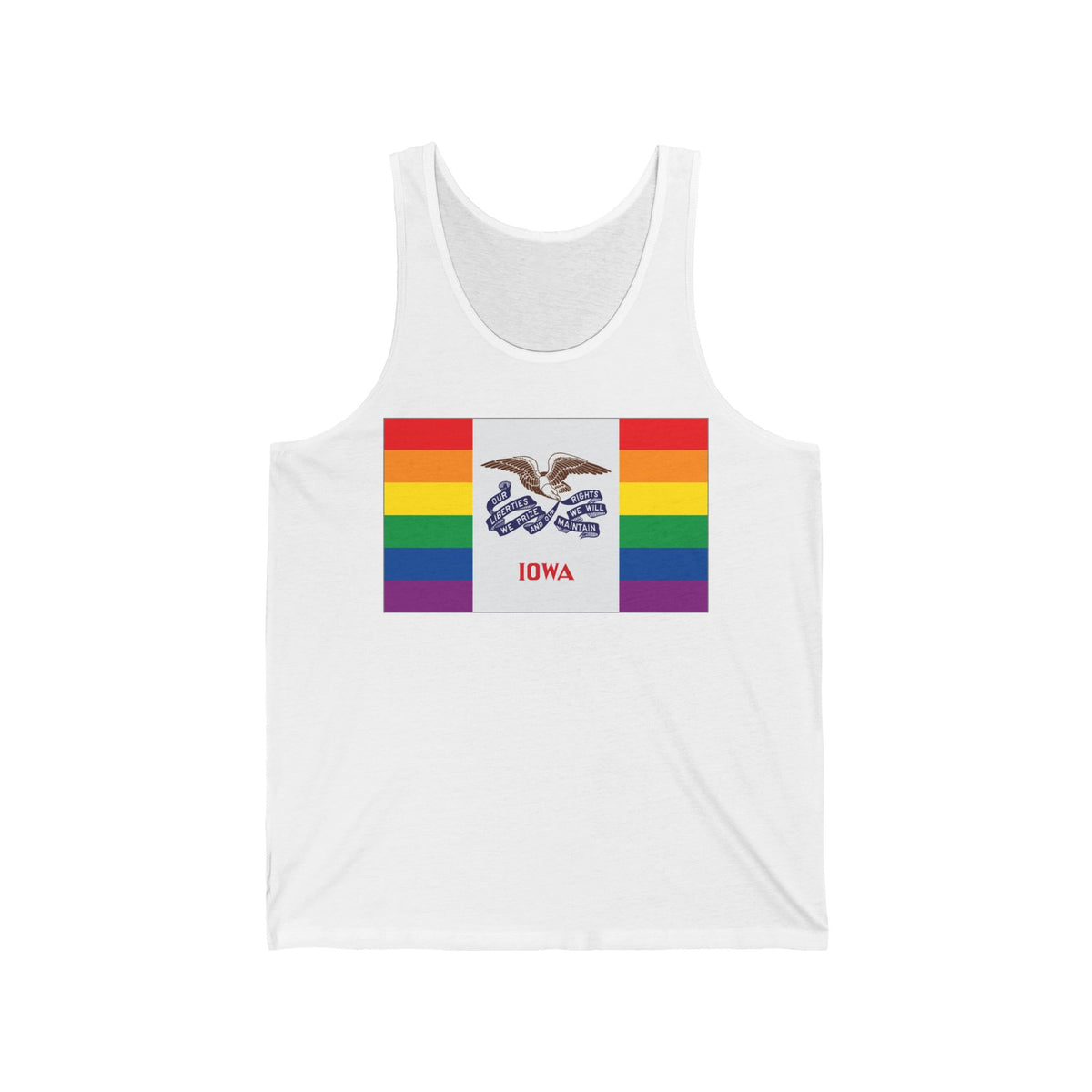 Iowa Rainbow Pride Flag Jersey Tank