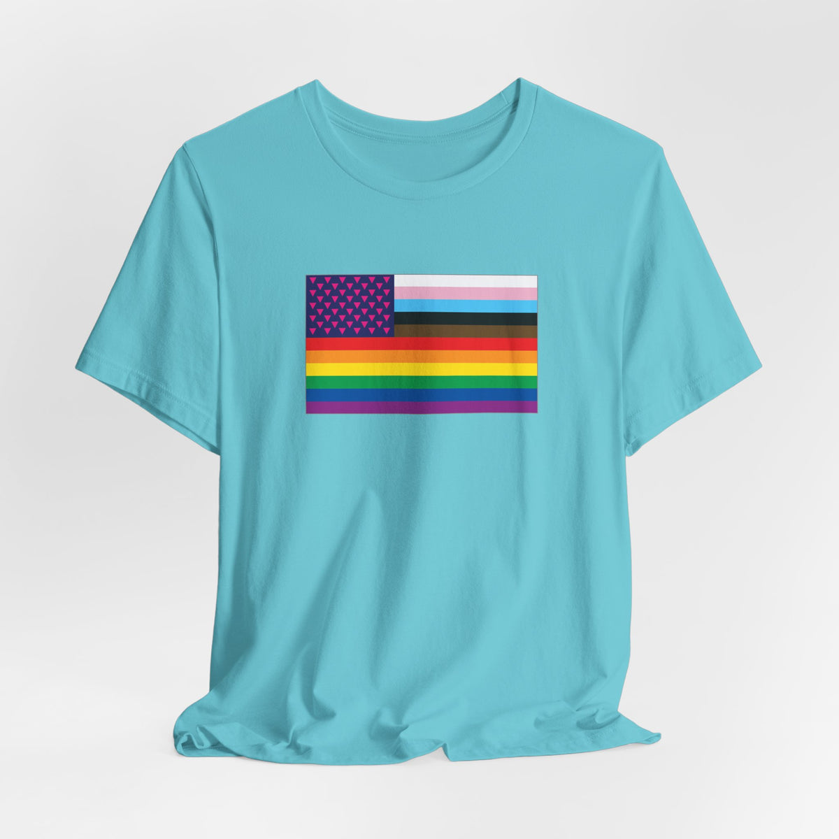 USA Old Glory Stars n Triangles Progress Pride Flag T-shirt, Several Color Options