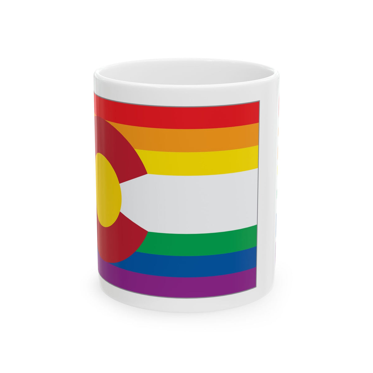 Colorado Rainbow Pride Flag "UNITED" Ceramic Mug
