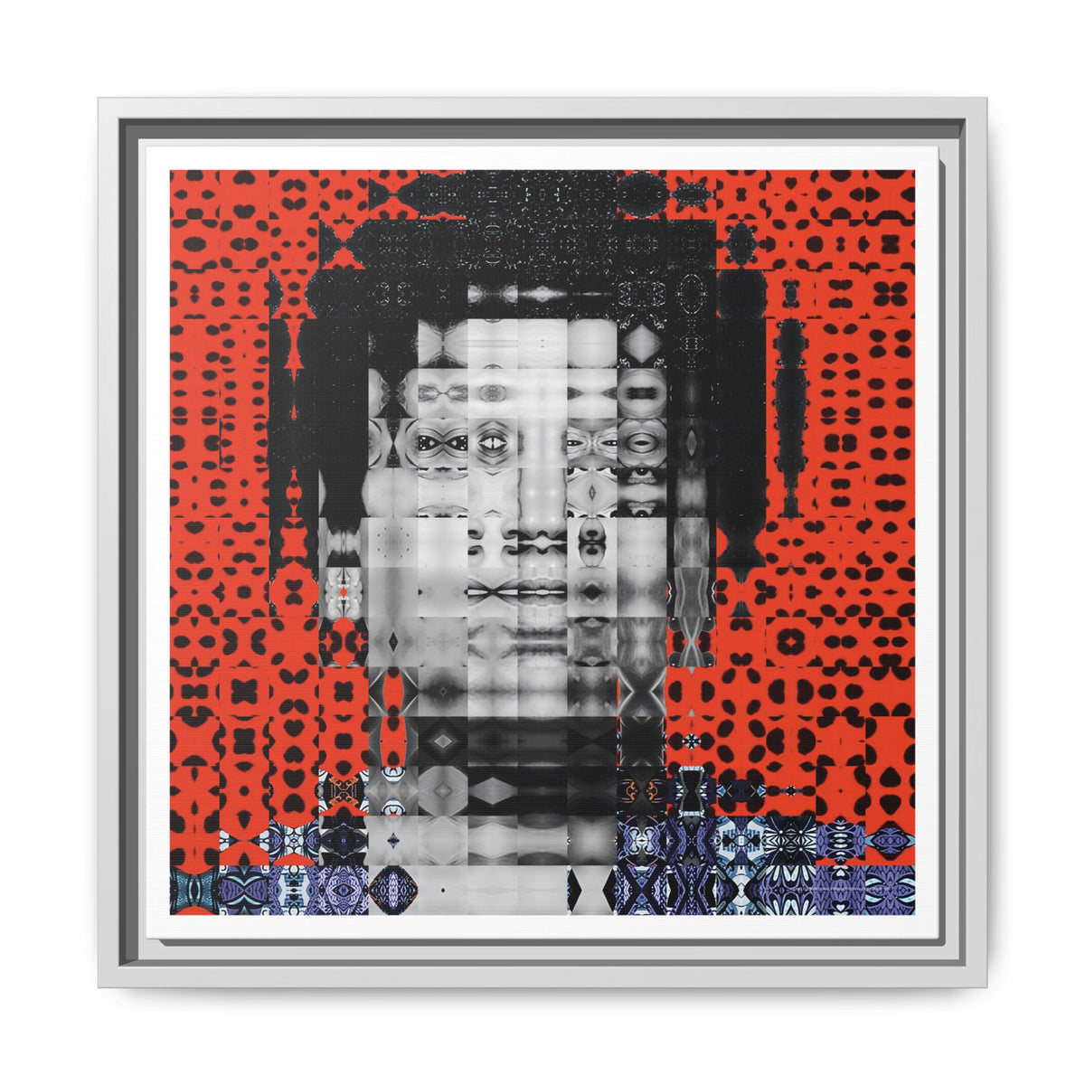 Iconic Foundational Feminist icon Audre Lorde Abstract Portrait Collage Art, Matte Canvas, Framed (Multi-color options)
