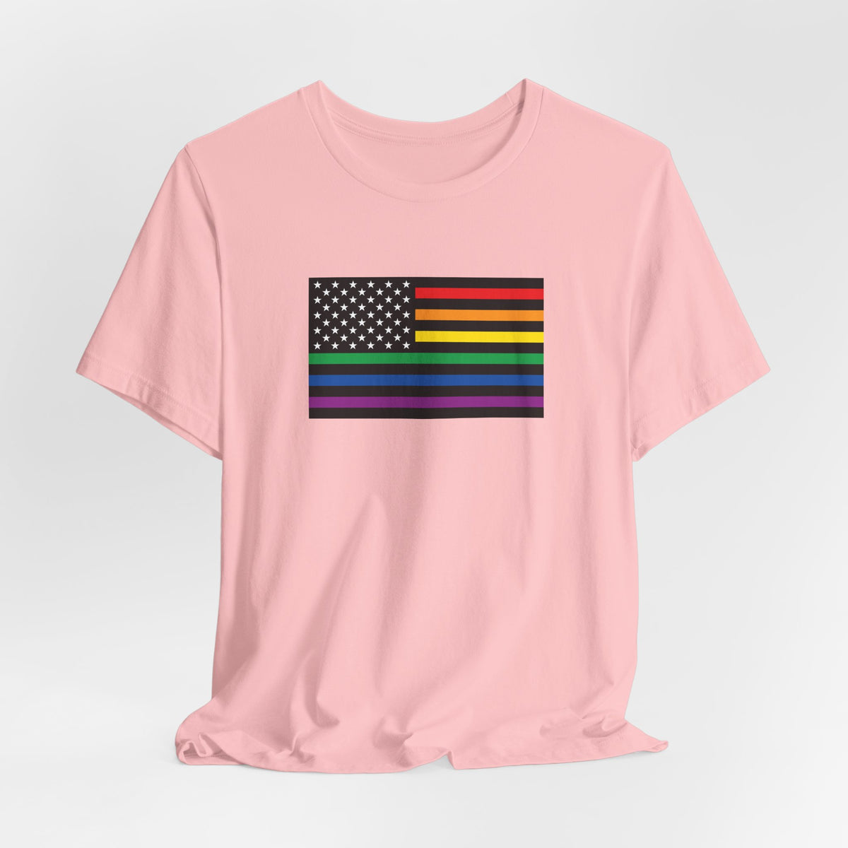 USA Old Glory Stars n Stripes Rainbow and Black Pride Flag T-shirt, Several Color Options