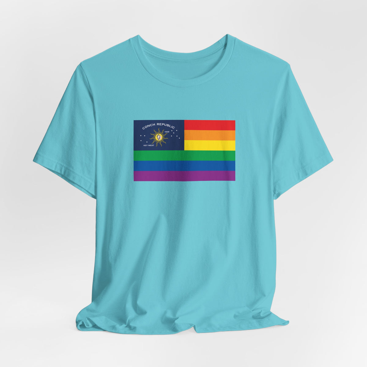 Key West, Florida Rainbow Pride Flag T-shirt, Several Color Options
