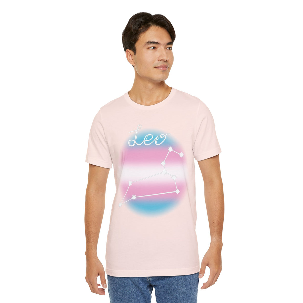 Leo Constellation T-shirt, Astrology, Transgender Pride Flag