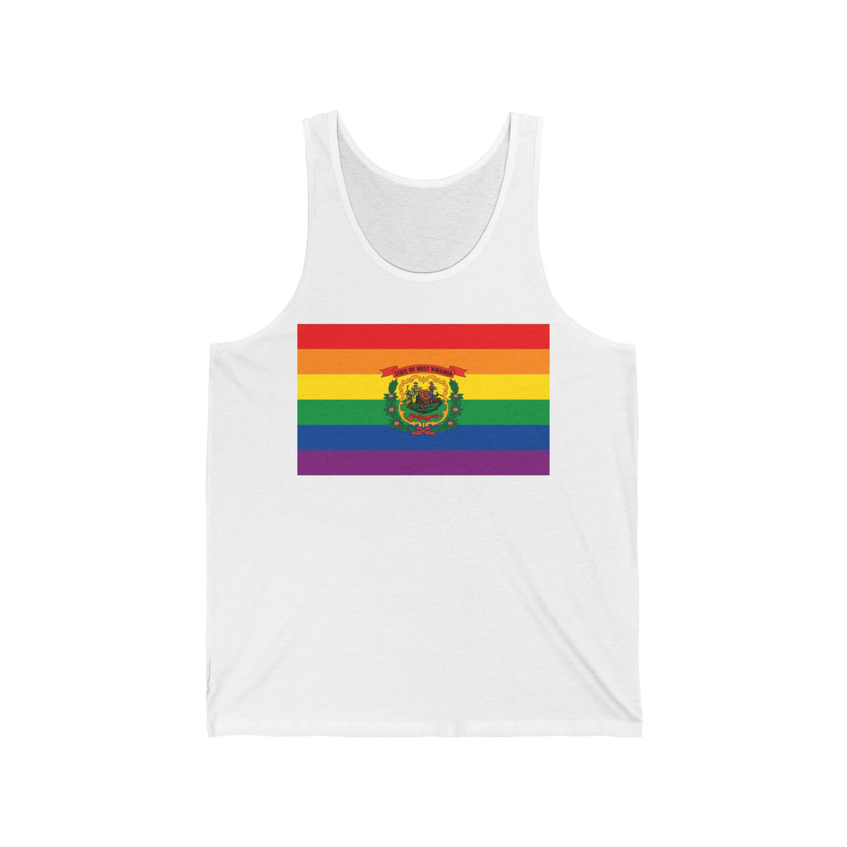 West Virginia Rainbow Pride Flag Jersey Tank