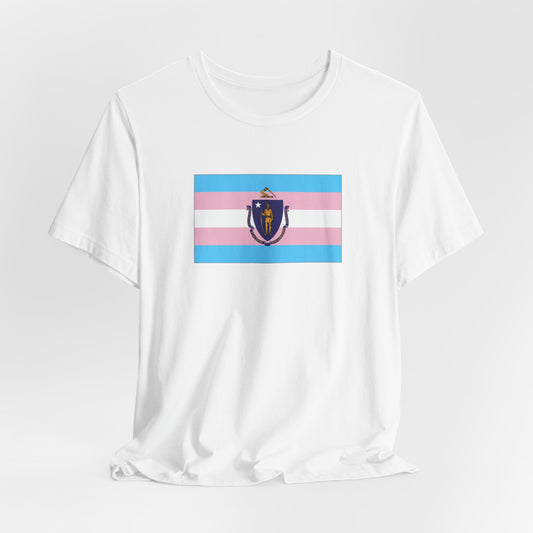 Massachusetts Transgender Pride Flag T-shirt, Several Color Options