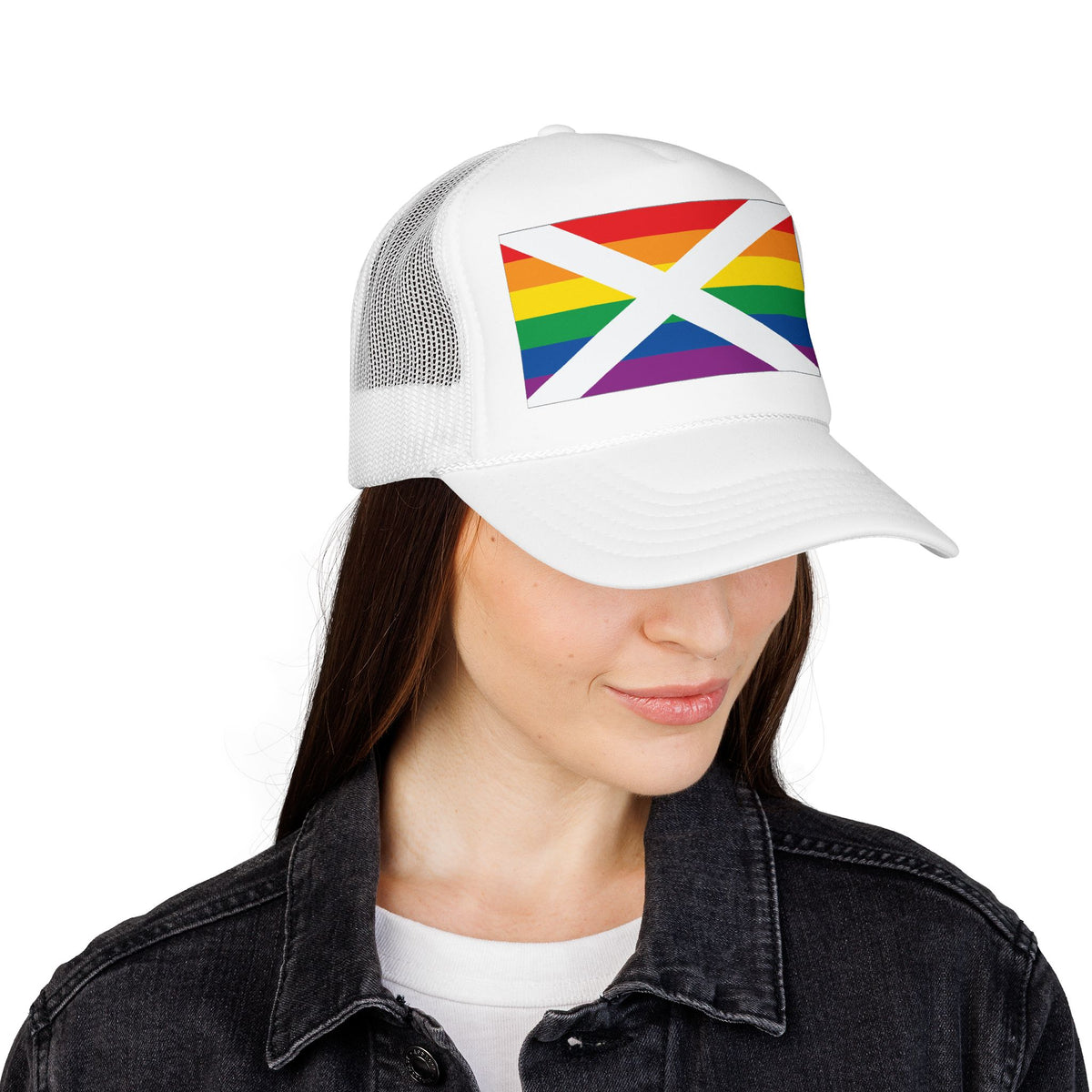 Alabama Rainbow Pride Flag "UNITED" Printed Foam Trucker Hat, Several Color Options