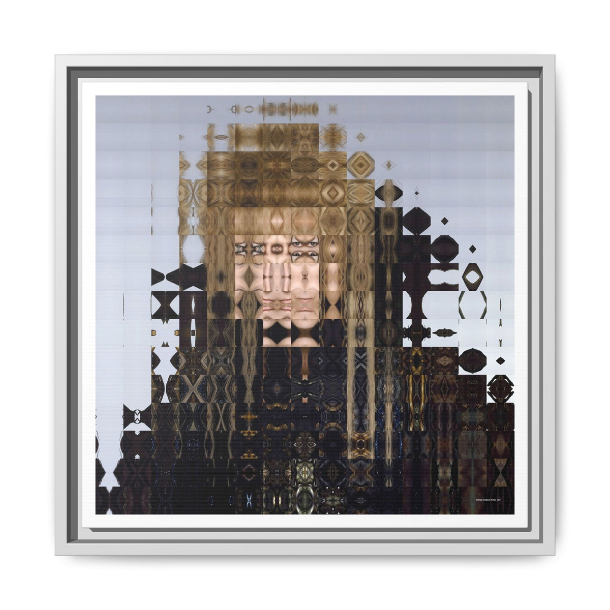 Iconic Goblin King Abstract Portrait Collage Art, Matte Canvas, Framed (Multi-color options)