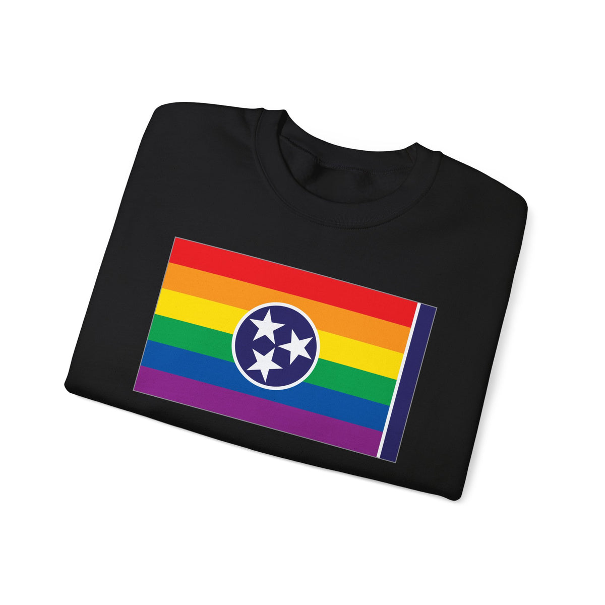 Tennessee Rainbow Pride Flag Unisex Crewneck Sweatshirt, White, Black or Light Pink