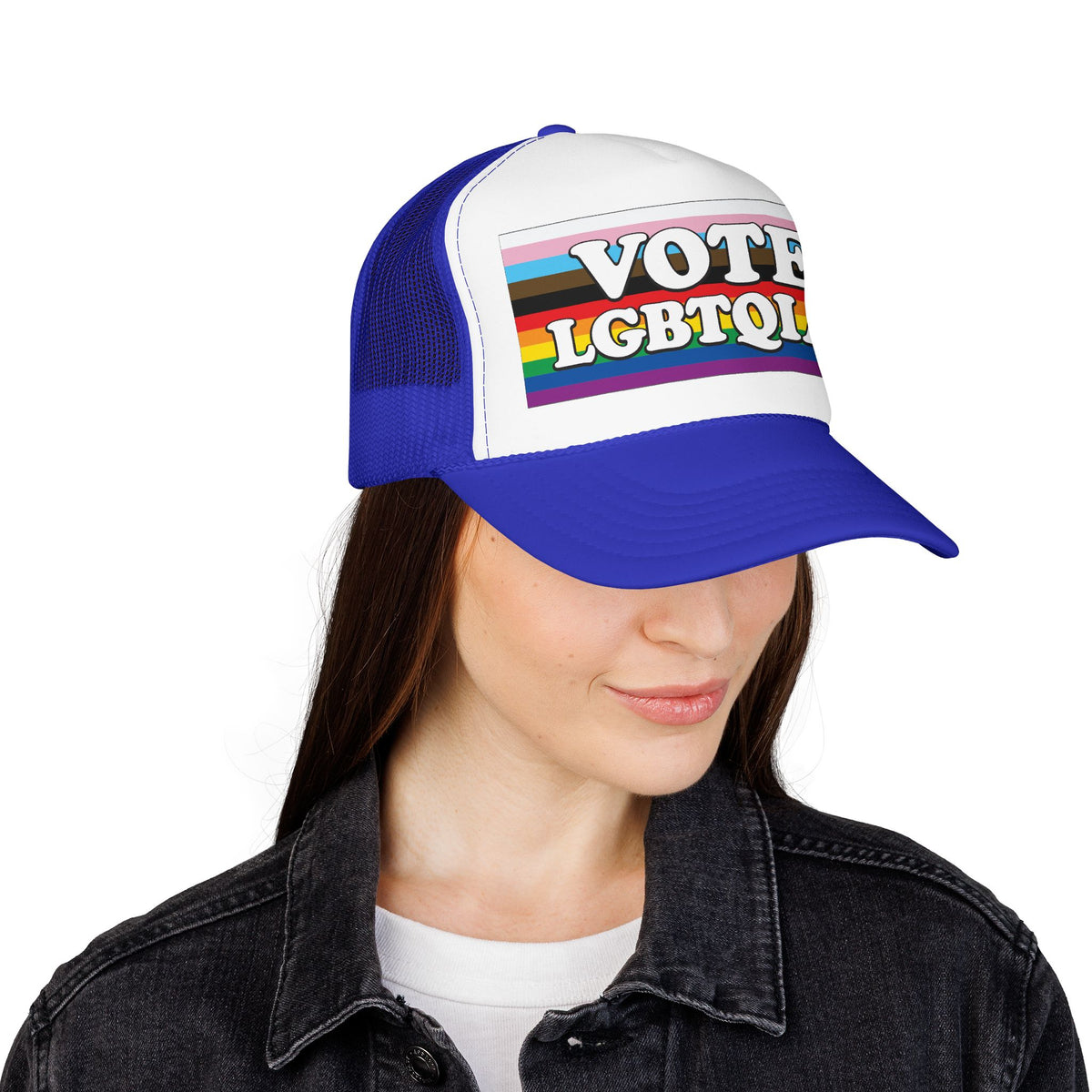 VOTE LGBTQIA+ Trucker Cap, LGBTQIA+ Rights & Equality Statement Hat