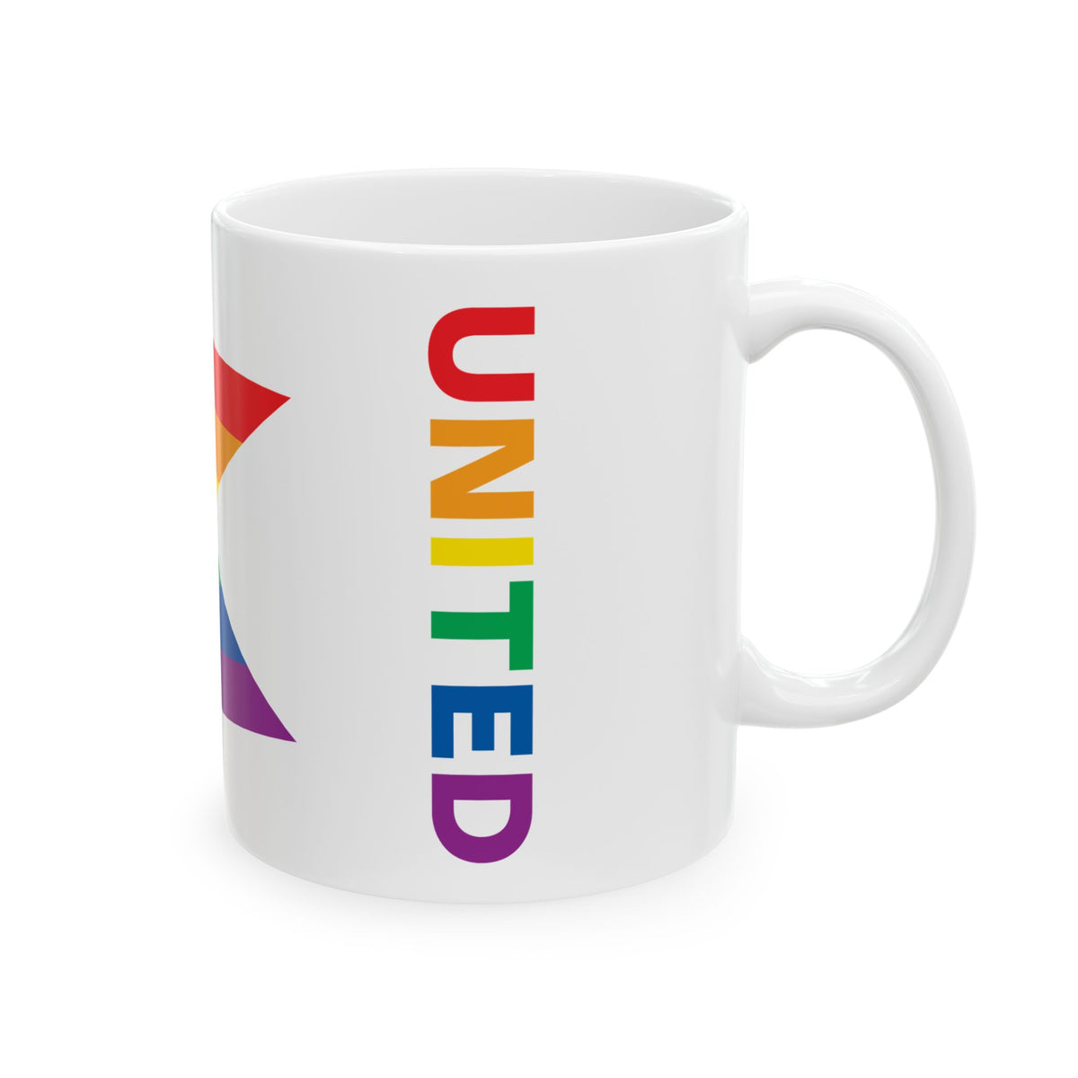 Ohio Rainbow Pride Flag "UNITED" Ceramic Mug