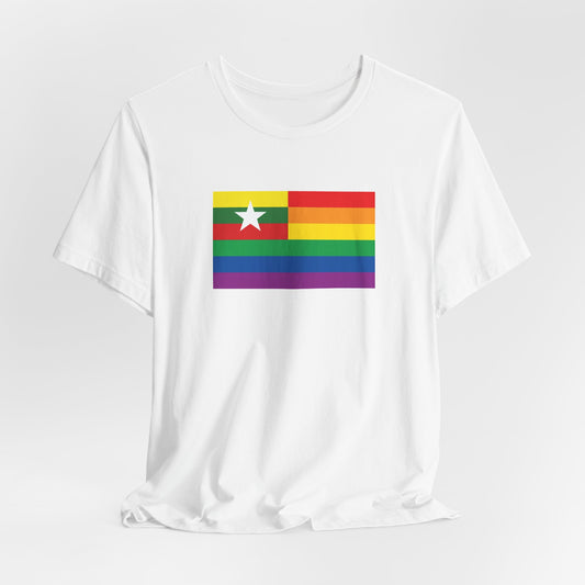 Myanmar Rainbow Pride Flag T-shirt, Several Color Options