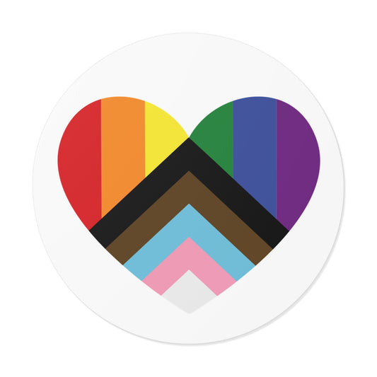 Progress Rainbow Pride Heart Flag Vinyl Sticker