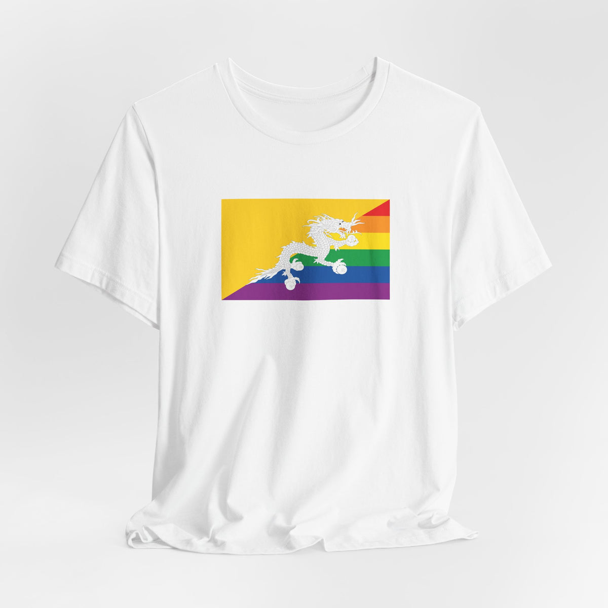 Bhutan Rainbow Pride Flag T-shirt, Several Color Options
