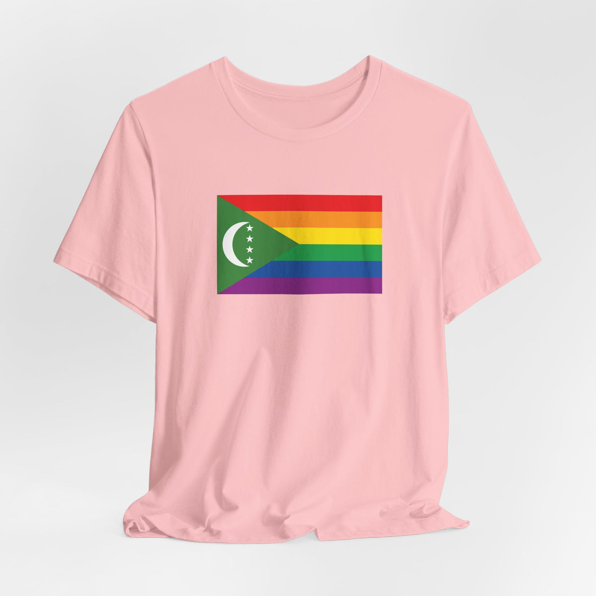 Comoros Rainbow Pride Flag T-shirt, Several Color Options