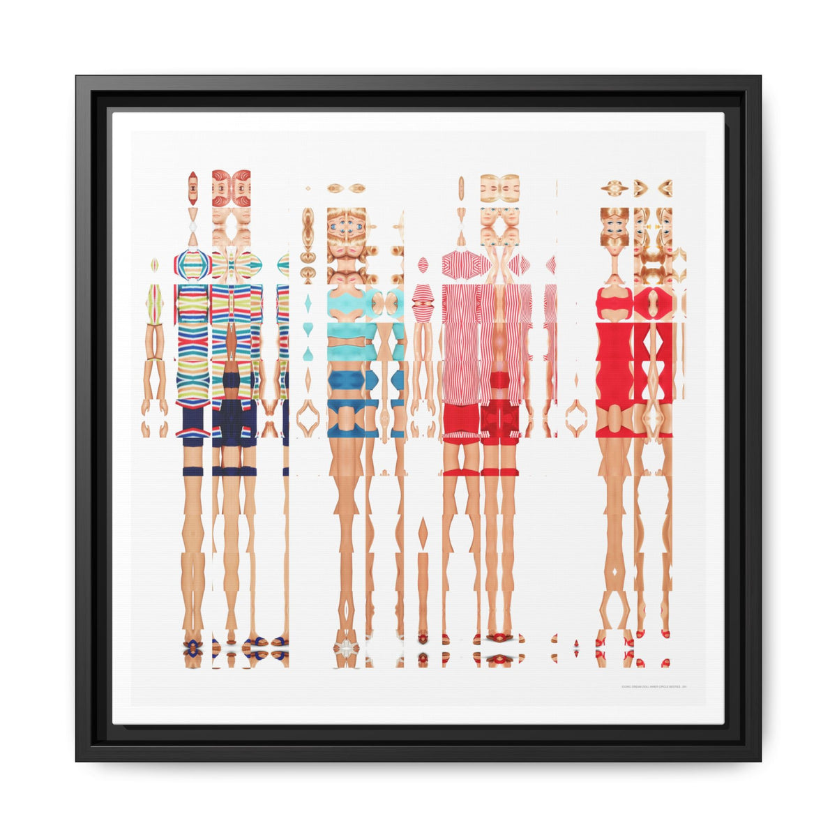 Iconic Dream Doll Inner Circle Besties Abstract Portrait Collage Art, Matte Canvas, Framed (Multi-color options)