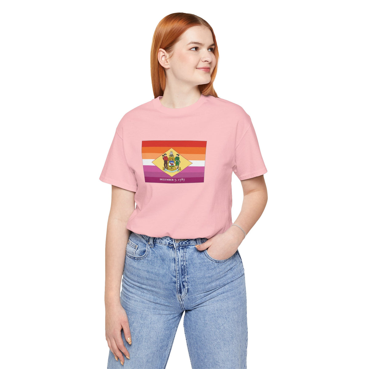 Delaware Lesbian Pride Flag T-shirt, Several Color Options