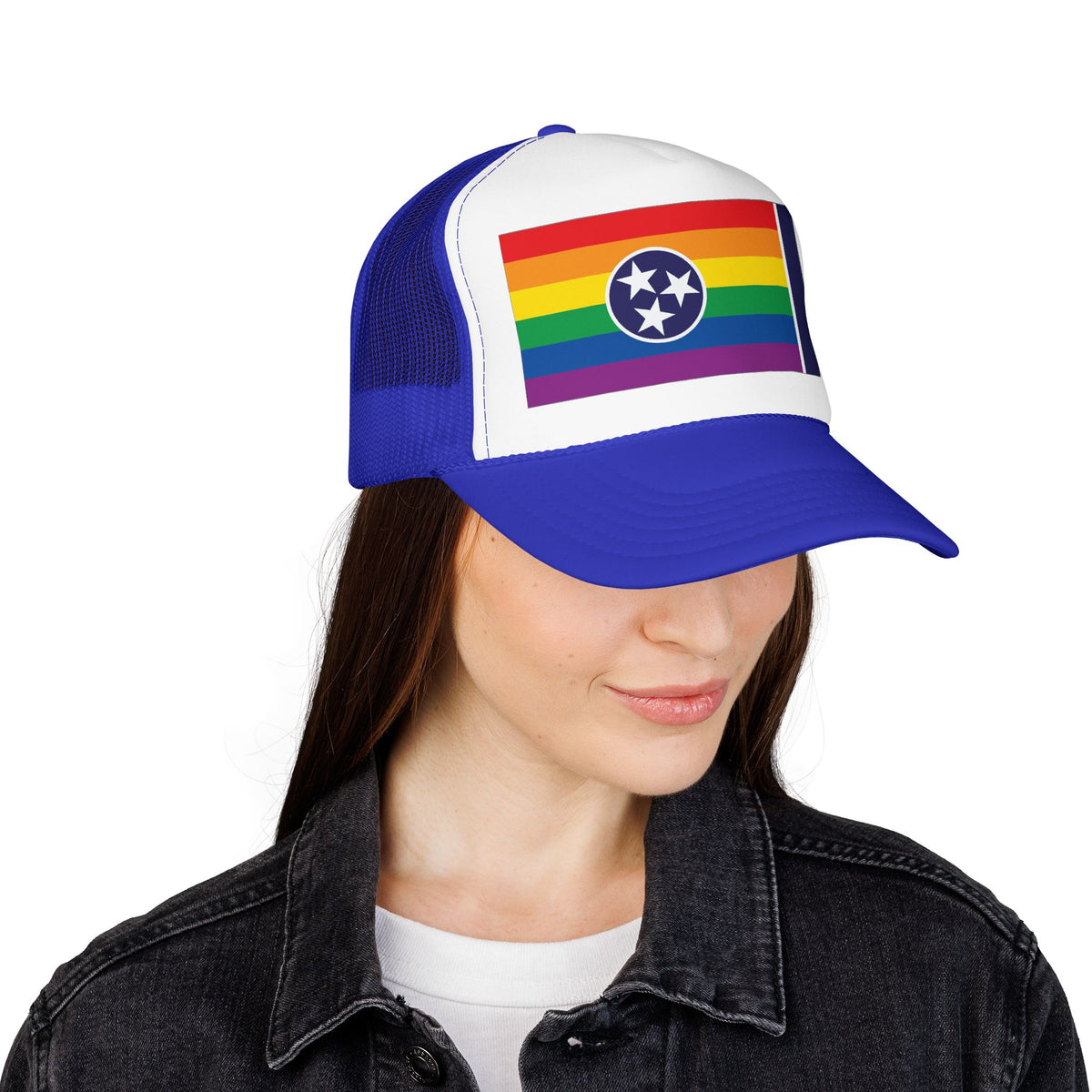 Tennessee Rainbow Pride Flag "UNITED" Printed Foam Trucker Hat, Several Color Options